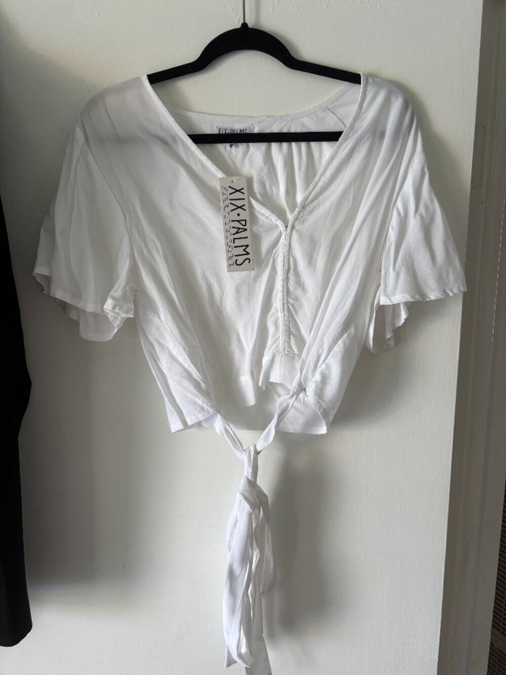 XIX Palms White Sands Wrap Tie Blouse